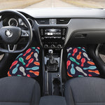 Watercolor Bowling Pins Pattern Print Front and Back Car Floor Mats