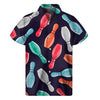Watercolor Bowling Pins Pattern Print Men's Short Sleeve Shirt