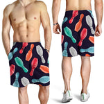 Watercolor Bowling Pins Pattern Print Men's Shorts