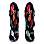 Watercolor Bowling Pins Pattern Print Muay Thai Shin Guard