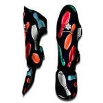 Watercolor Bowling Pins Pattern Print Muay Thai Shin Guard
