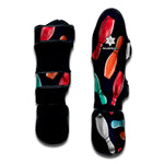 Watercolor Bowling Pins Pattern Print Muay Thai Shin Guard