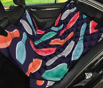 Watercolor Bowling Pins Pattern Print Pet Car Back Seat Cover