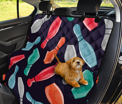 Watercolor Bowling Pins Pattern Print Pet Car Back Seat Cover