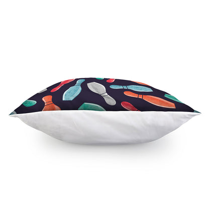 Watercolor Bowling Pins Pattern Print Pillow Cover