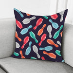Watercolor Bowling Pins Pattern Print Pillow Cover