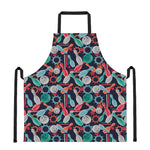 Watercolor Bowling Theme Pattern Print Apron