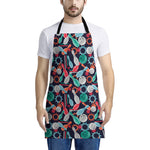 Watercolor Bowling Theme Pattern Print Apron