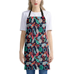 Watercolor Bowling Theme Pattern Print Apron