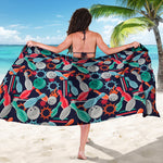 Watercolor Bowling Theme Pattern Print Beach Sarong Wrap