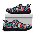 Watercolor Bowling Theme Pattern Print Black Running Shoes