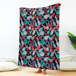 Watercolor Bowling Theme Pattern Print Blanket