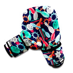 Watercolor Bowling Theme Pattern Print Boxing Gloves