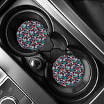 Watercolor Bowling Theme Pattern Print Car Coasters