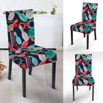 Watercolor Bowling Theme Pattern Print Dining Chair Slipcover