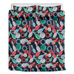 Watercolor Bowling Theme Pattern Print Duvet Cover Bedding Set