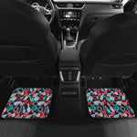 Watercolor Bowling Theme Pattern Print Front and Back Car Floor Mats