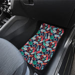 Watercolor Bowling Theme Pattern Print Front Car Floor Mats