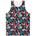 Watercolor Bowling Theme Pattern Print Men's Tank Top