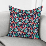 Watercolor Bowling Theme Pattern Print Pillow Cover