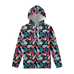Watercolor Bowling Theme Pattern Print Pullover Hoodie