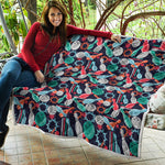Watercolor Bowling Theme Pattern Print Quilt
