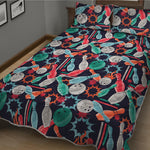 Watercolor Bowling Theme Pattern Print Quilt Bed Set