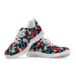Watercolor Bowling Theme Pattern Print White Sneakers
