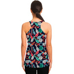 Watercolor Bowling Theme Pattern Print Women's Racerback Tank Top