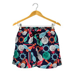 Watercolor Bowling Theme Pattern Print Women's Shorts