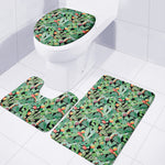 Watercolor Cactus Plant Print 3 Piece Bath Mat Set