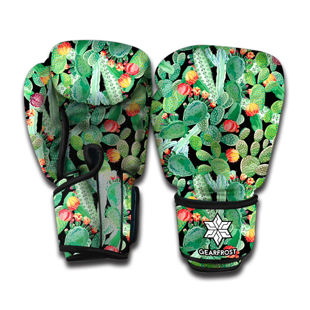 Watercolor Cactus Plant Print Boxing Gloves