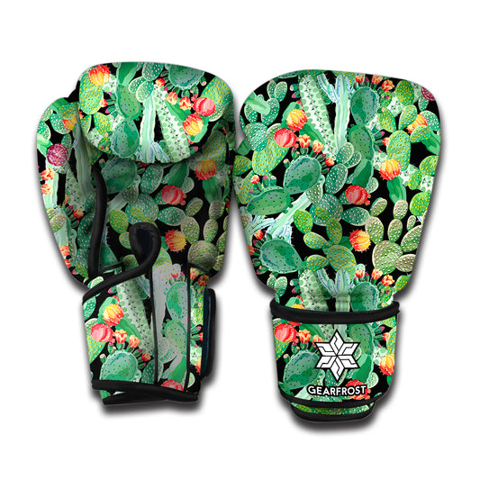 Watercolor Cactus Plant Print Boxing Gloves