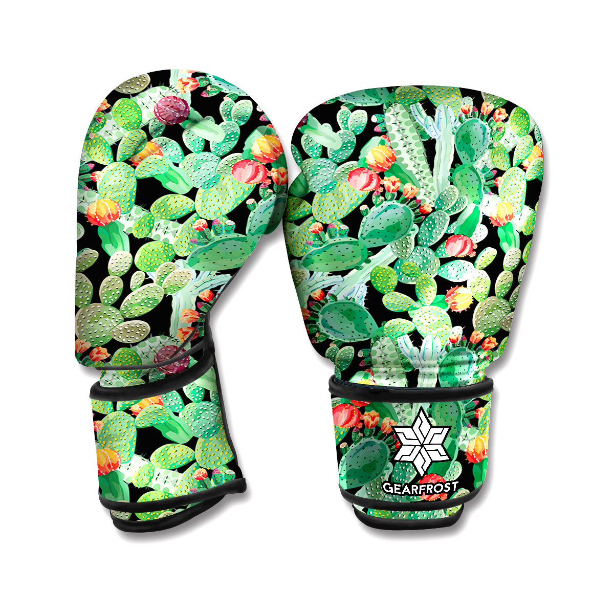 Watercolor Cactus Plant Print Boxing Gloves