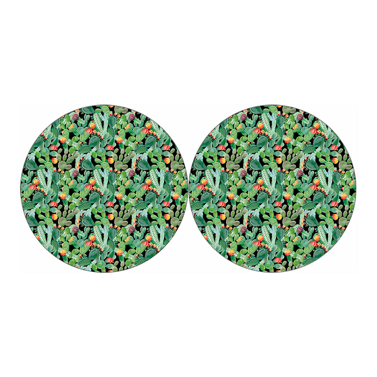 Watercolor Cactus Plant Print Car Coasters