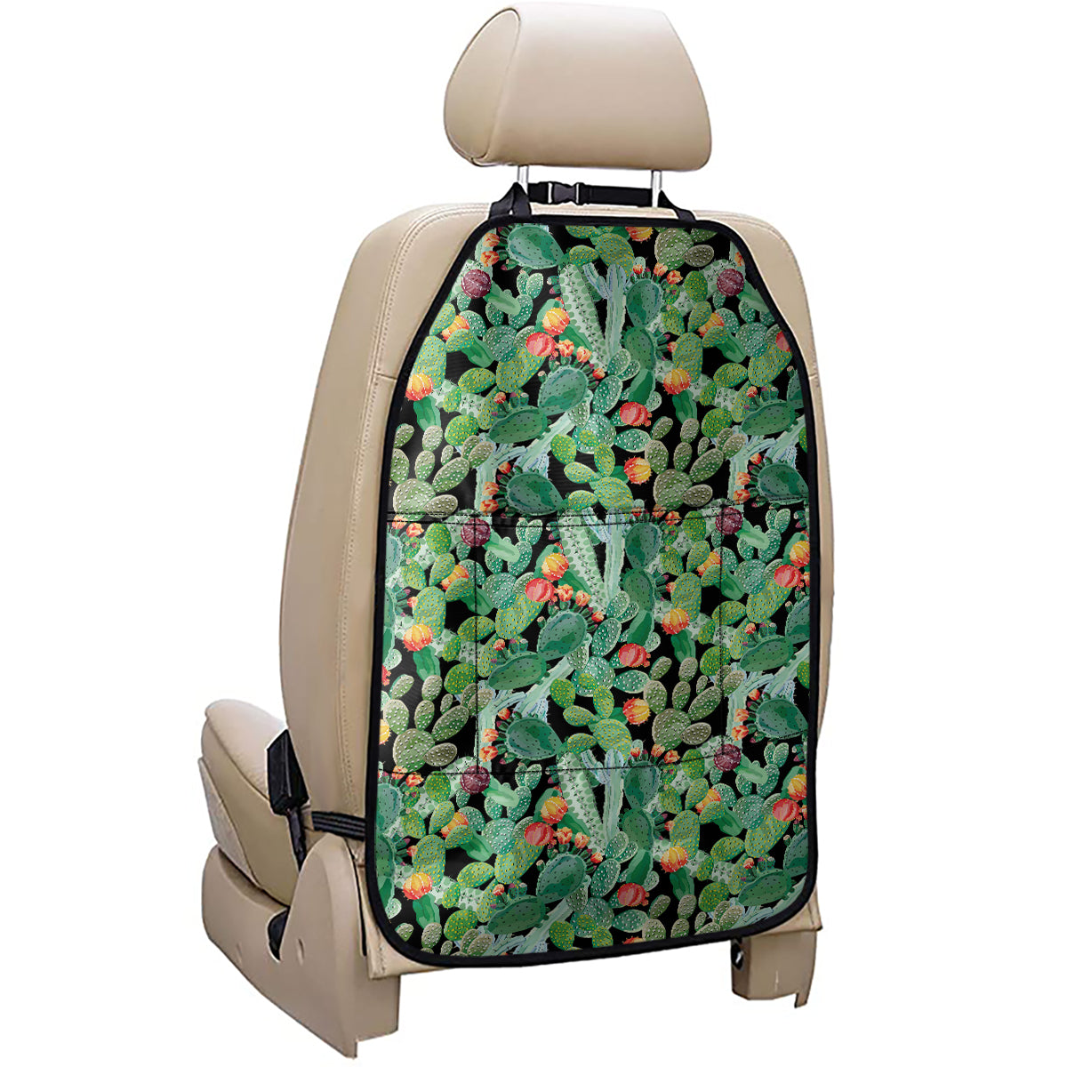 Watercolor Cactus Plant Print Car Seat Organizers