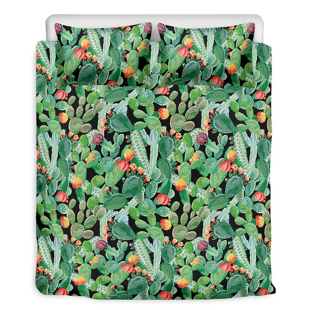 Watercolor Cactus Plant Print Duvet Cover Bedding Set