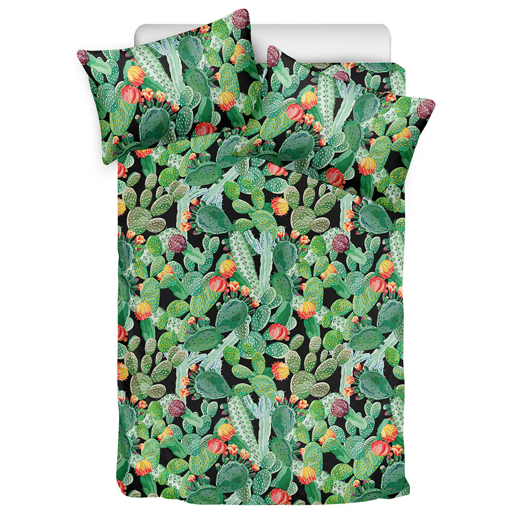 Watercolor Cactus Plant Print Duvet Cover Bedding Set
