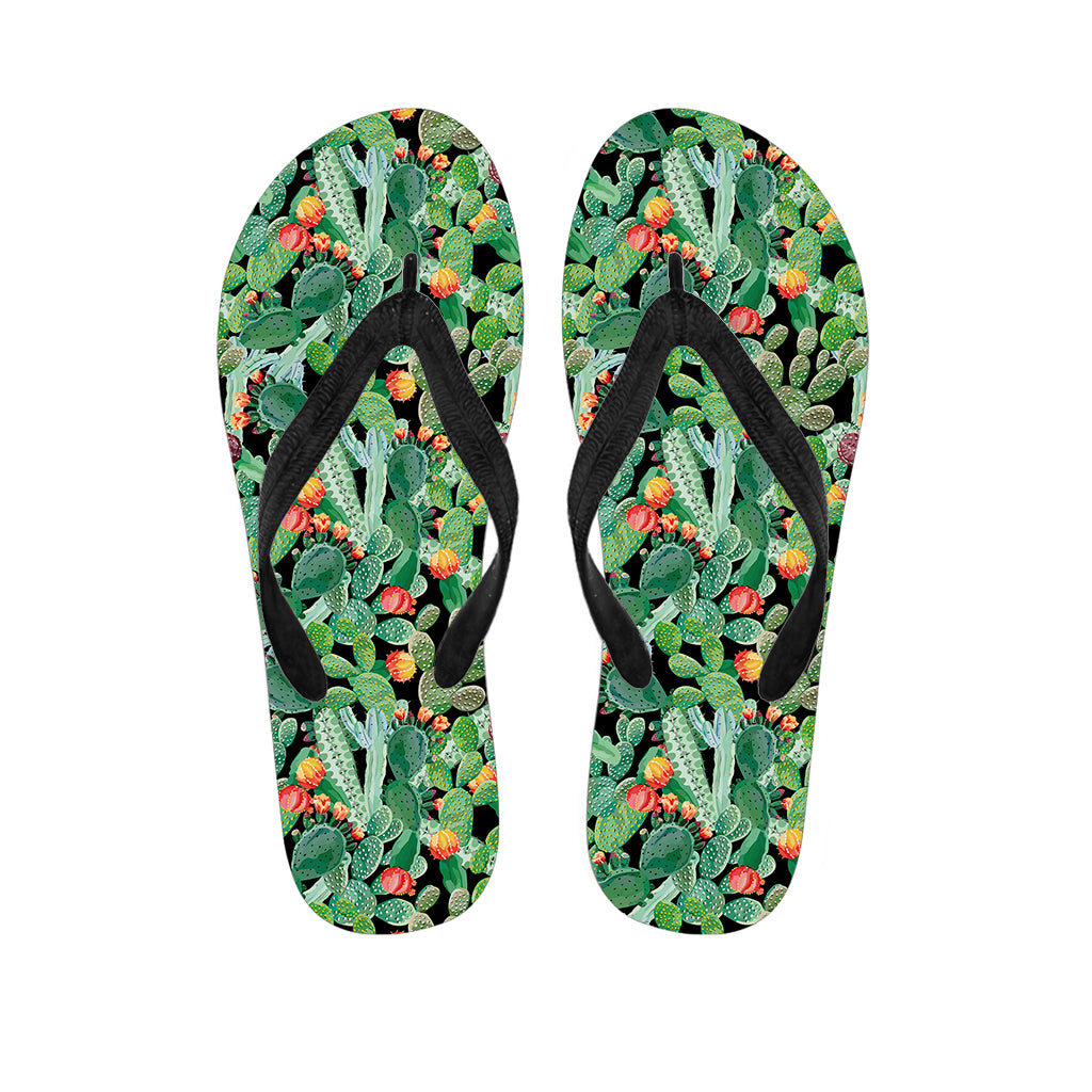 Watercolor Cactus Plant Print Flip Flops