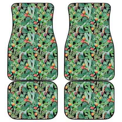 Watercolor Cactus Plant Print Front and Back Car Floor Mats