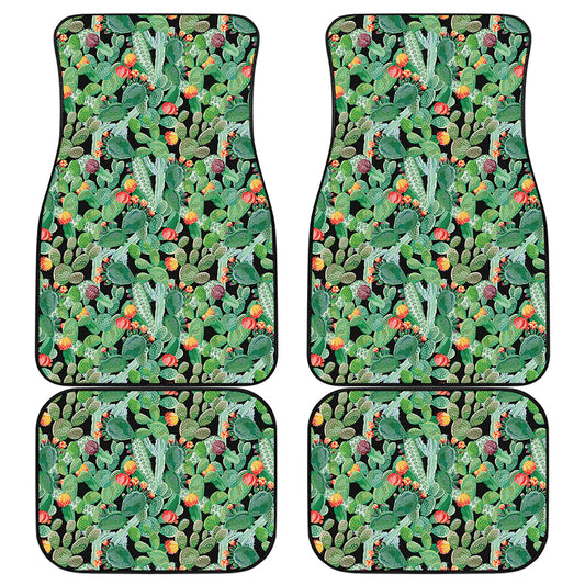 Watercolor Cactus Plant Print Front and Back Car Floor Mats