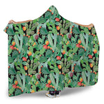 Watercolor Cactus Plant Print Hooded Blanket