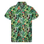 Watercolor Cactus Plant Print Men's Short Sleeve Shirt