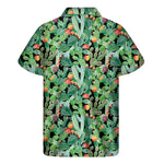 Watercolor Cactus Plant Print Men's Short Sleeve Shirt