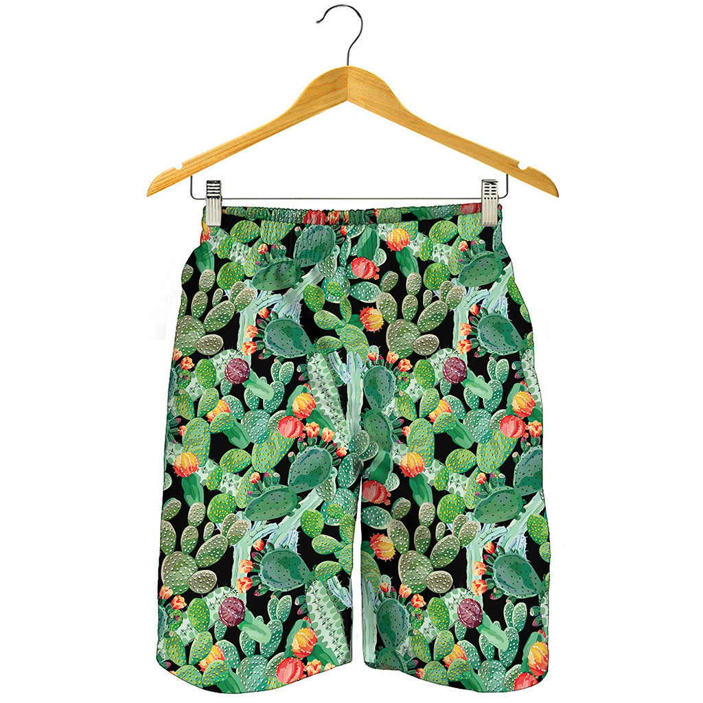Watercolor Cactus Plant Print Men's Shorts