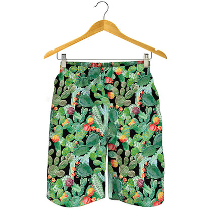 Watercolor Cactus Plant Print Men's Shorts