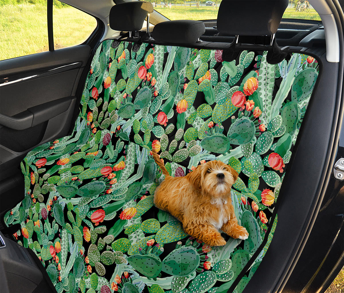 Watercolor Cactus Plant Print Pet Car Back Seat Cover
