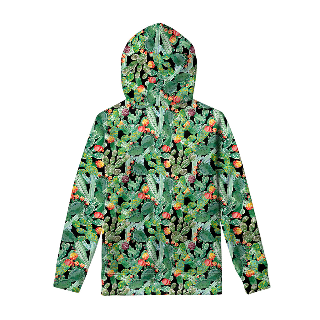 Watercolor Cactus Plant Print Pullover Hoodie