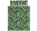 Watercolor Cactus Plant Print Quilt Bed Set