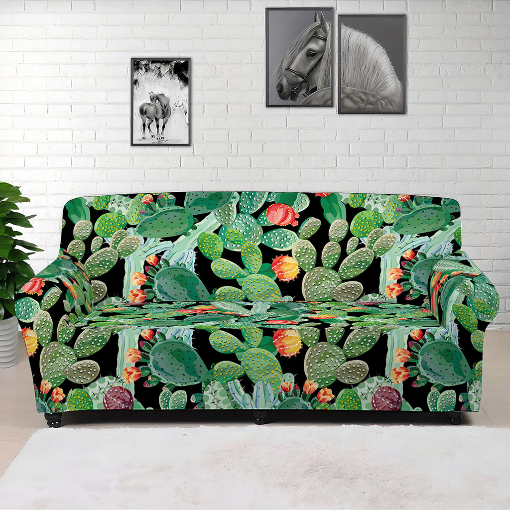 Watercolor Cactus Plant Print Sofa Cover
